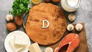 Vitamin D: Salmon, cheese, milk, mushrooms