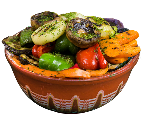 Bowl of grilled vegetables